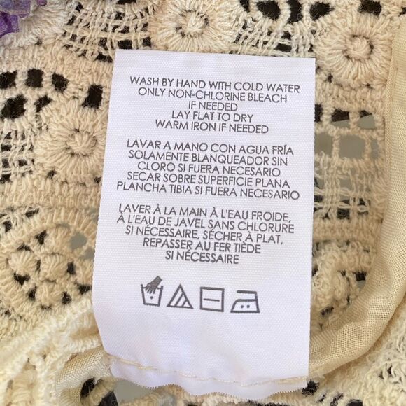 Cabi Love Carol Off White/Cream Open Knit Crochet Capri Top Small EUC! Summer - Picture 9 of 9